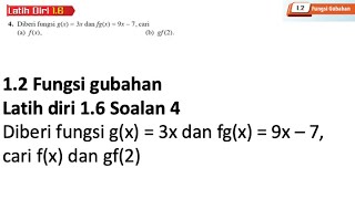 Latih diri 16 Soalan 4  12 Fungsi Gubahan  Bab 1 Fungsi Matematik Tambahan Tingkatan 4 [upl. by Aryek948]