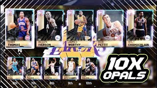 WORLDS FIRST FULL GALAXY OPAL STARTING 5 amp BENCH IN NBA 2K19 MyTEAM 10x GALAXY OPALS [upl. by Gaidano468]