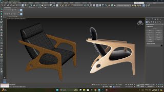 Chair modeling 3dmax 2024 with low poly method [upl. by Dwight]