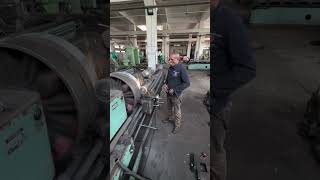 External grinding on a lathe using a grinding post machining turning manualmachinist cncturning [upl. by Lore]