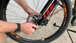 How To Remove A Bike Wheel With Disc Brakes [upl. by Newo]