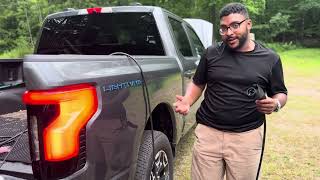 Ford Lightning fast charging another EV and powering a campsite ￼ [upl. by Eekcaj]