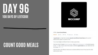 Count Good Meals LeetCode problem 1711 [upl. by Asilim]