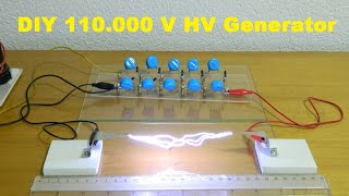 DIY Flyback trafo CockroftWalton voltage multiplier 110000 Volts [upl. by Ettevy]