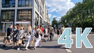 DÜSSELDORF🇩🇪City shops GermanyWalking tour 4k 60fps summer walk Beautiful Tourist city of Germany [upl. by Ellebana]