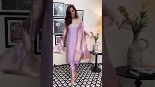 CHANDERI SILK SUIT SET ❣️☺️suitlove kurti trandingshorts onepiece [upl. by Johen]