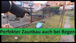 Zaunbau mit Sichtschutz Doppelstabmattenzaun richtig montieren [upl. by Kitarp897]