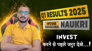 INFO EDGE Q1 results 2025  NAUKRI results today  INFO EDGE Share News  NAUKRI Share latest news [upl. by Stevens]