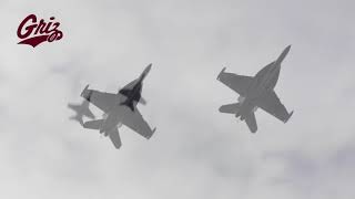 USN F18 Growler Flyover at Griz Cat Football Game 111718 [upl. by Tutto]