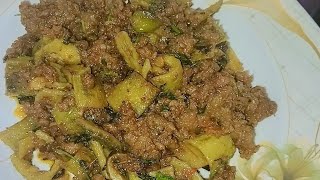 Beef Qeema karelay Recipe Dhaba Style Recipe Restaurants Style karelay Qeema channel viral video [upl. by Narbig]