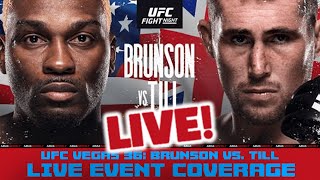 UFC Fight Night Brunson vs Till  LIVE COVERAGE [upl. by Romito272]