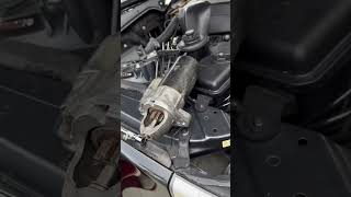 Replacing a starter on N62 BMW engine 550i 650i through the top No dropping subframe or headers [upl. by Trescha]