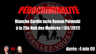 Blanche Gardin tacle Roman Polanski à la 29e Nuit des Molières  052017 [upl. by Kappenne]