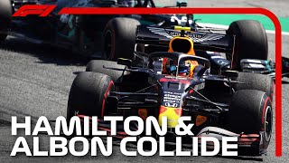 Lewis Hamilton and Alex Albon Crash  2020 Austrian Grand Prix [upl. by Eddie]