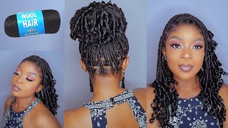 OMG😱 Knotless Short Braids With Curly Ends Using Brazilian Wool Macamy [upl. by Asseniv435]