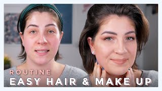 EINFACHE HAAR amp MAKE UP ROUTINE  STYLE AND TALK  JackieLina [upl. by Asreht]