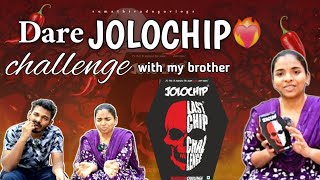 Dare ❤️‍🔥Jolo chip challenge with my brother ll Telugu jolochip challenge [upl. by Fredra]