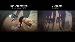 FanAnimated vs Mappa Comparison  Attack on Titan The Final Season Part 2 Teaser [upl. by Ichabod562]