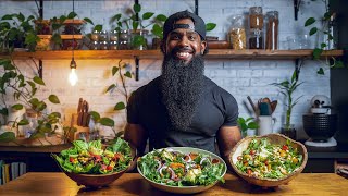 You’ll ACTUALLY want these salads  What I eat in a day healthy vegan salads [upl. by Aikemit]