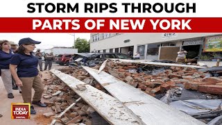 US NY Severe Weather Tornado Hits Rome New York Damages Church amp Other Structures [upl. by Hamrnand]