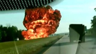 Huge explosion after gas tanker crashes into dump truck [upl. by Gaynor753]