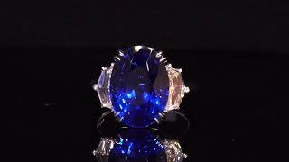 1060 carats Royal Blue Oval Sapphire amp Diamond Ring [upl. by Kirkpatrick]