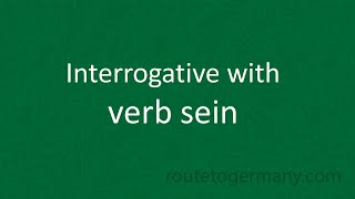 Lesson 7b Interrogative sentences with verb quotseinquot [upl. by Brookner49]