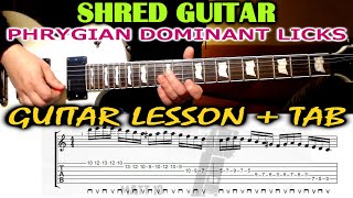 Phrygian Dominant Licks GUITAR LESSON with TAB  Harmonic Minor Licks [upl. by Whit]