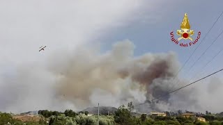 Waldbrand wütet auf Sardinien [upl. by Adaurd]