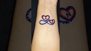 R N love heart tattoo designs trending tattoo shorts viral [upl. by Enautna520]