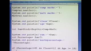 javaexample bitwise operator ANDfind age markspercentage and check eligibility for test bccc [upl. by Yarvis357]