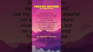 The Neighbourhood  Sweater Weather Lyrics shorts [upl. by Yarb]