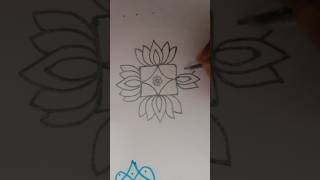 flower muggulu design short feed muggulu kolam [upl. by Akirdnwahs]