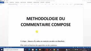 Méthode COMMENTAIRE COMPOSÉ  L’INTRODUCTION  Sujet de type 2 [upl. by Buyers79]