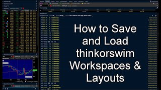 How to Save and Load thinkorswim Platform Workspaces and Layouts [upl. by Seniag]