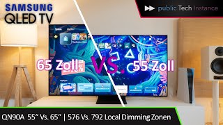 Samsung QLED 55 Vs 65 Zoll Vergleich  576 Vs 792 Dimming Zonen  Helligkeit  Uniformity  DSE [upl. by Farika]