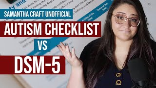 DSM5 vs Unofficial Checklist for Autism in Females  Checking the Checklist [upl. by Arsuy]