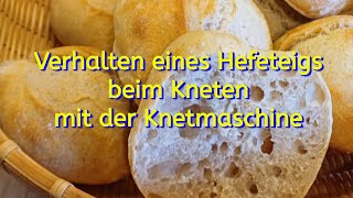 Verhalten eines Hefeteigs beim Kneten mit der Knetmaschine [upl. by Yleme689]