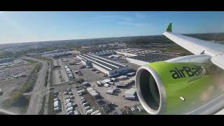 Airbaltic A220 Landing at HEL rwy 04R [upl. by Lirrad]