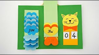 Waterfall calendar  How to make a calendar  DIY Wall calendar  Easy paper crafts [upl. by Maudie]