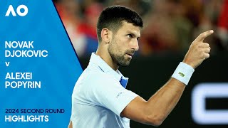 Novak Djokovic v Alexei Popyrin Highlights  Australian Open 2024 Second Round [upl. by Dotti]