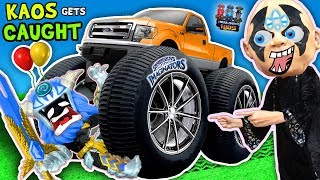 VILLAIN RUNS OVER TOY w CAR  Boiling Toys amp More 💀 Kaos Gets Caught SKYLANDERS IMAGINATORS Skit [upl. by Ilatan837]