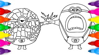 Mega Minions Jerry and Dave  Despicable Me 4 Coloring Page [upl. by Amsa]