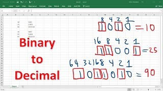 Binary to Decimal Using Excel [upl. by Catharine]