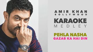 KARAOKE MEDLEY  PEHLA NASHA  GAZAB KA DIN  AMIR KHAN  UDIT NARAYAN  RECREATED [upl. by Tresa]