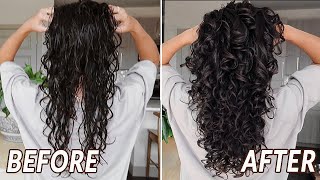 CURLY HAIR ROUTINE  2C  3A wavy curls [upl. by Illac]