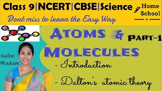 Atoms amp Molecule Part1  Class 9  Science  NCERTCBSE [upl. by Magree]