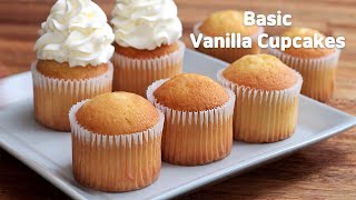 Best Basic Vanilla Cupcakes Recipe  This is the recipe I use all the time [upl. by Nolyarg]