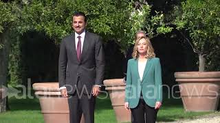 ItaliaQatar La premier Meloni riceve lEmiro Al Thani a Villa Pamphilj [upl. by Birch]