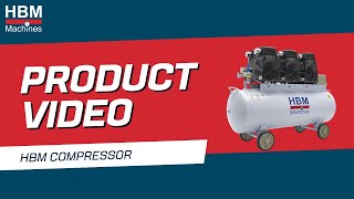 HBM 6 PK  150 Liter Professionele Low Noise Compressor  Model 2  Productvideo [upl. by Bevash]